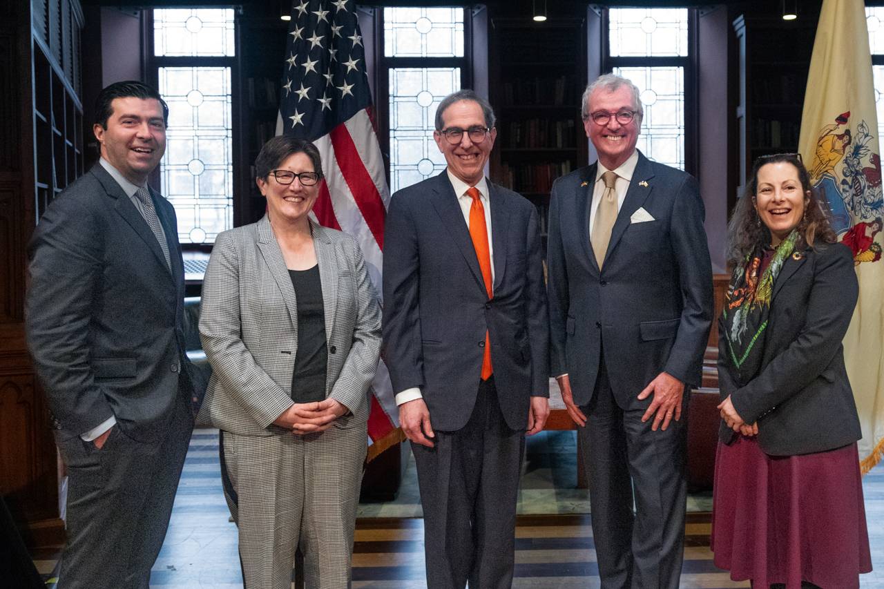 Officials from New Jersey and Princeton University stand at AI hub press conference