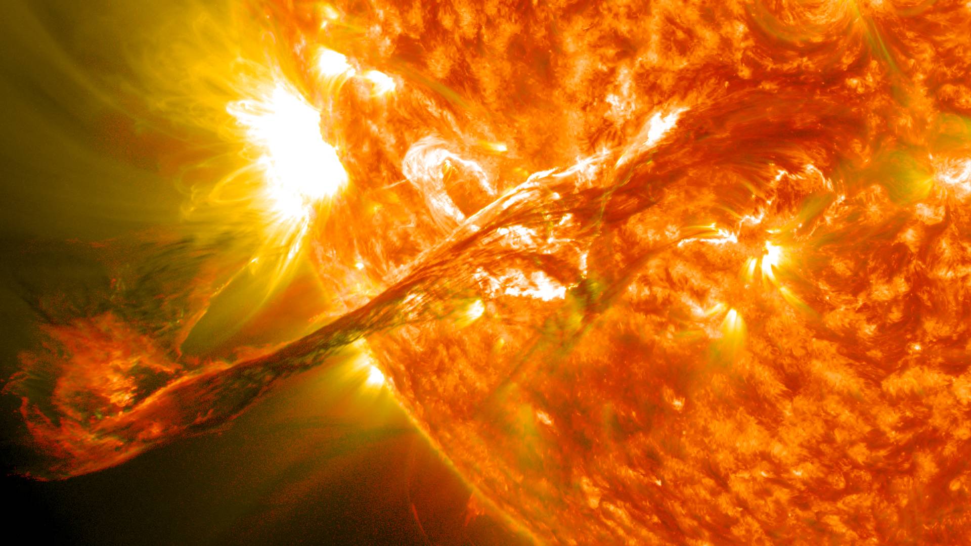 A plasma flare from the sun