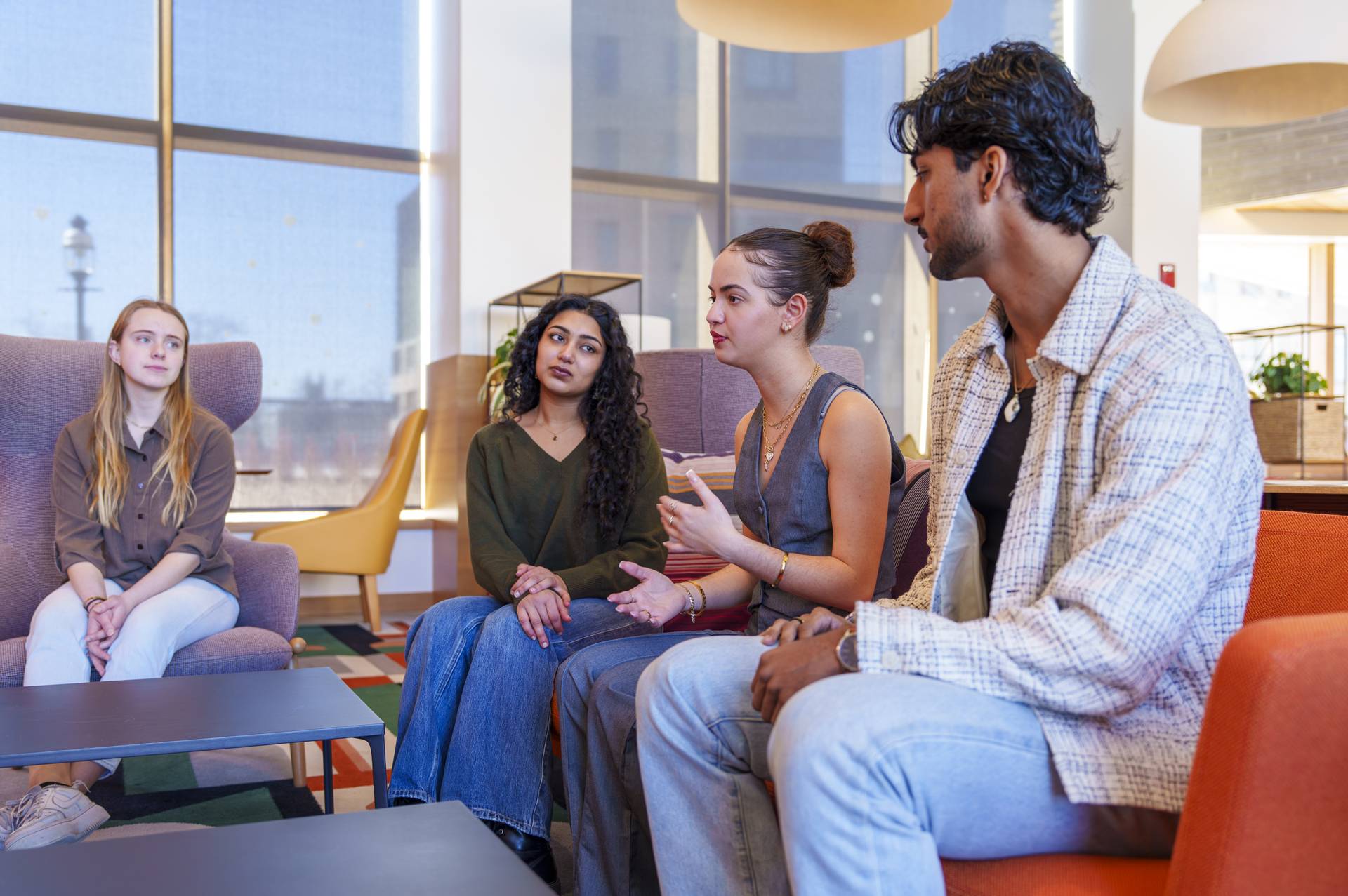 Jenna Elliott '25 (far left), Suhani Balachandran '25, Viulka De Jesus Cruz '26 and Jaisnav Rejesh '26