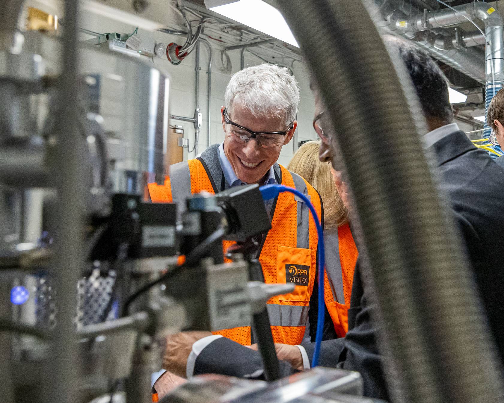 U.S. Secretary of Energy Chris Wright tours a plasma physics lab.