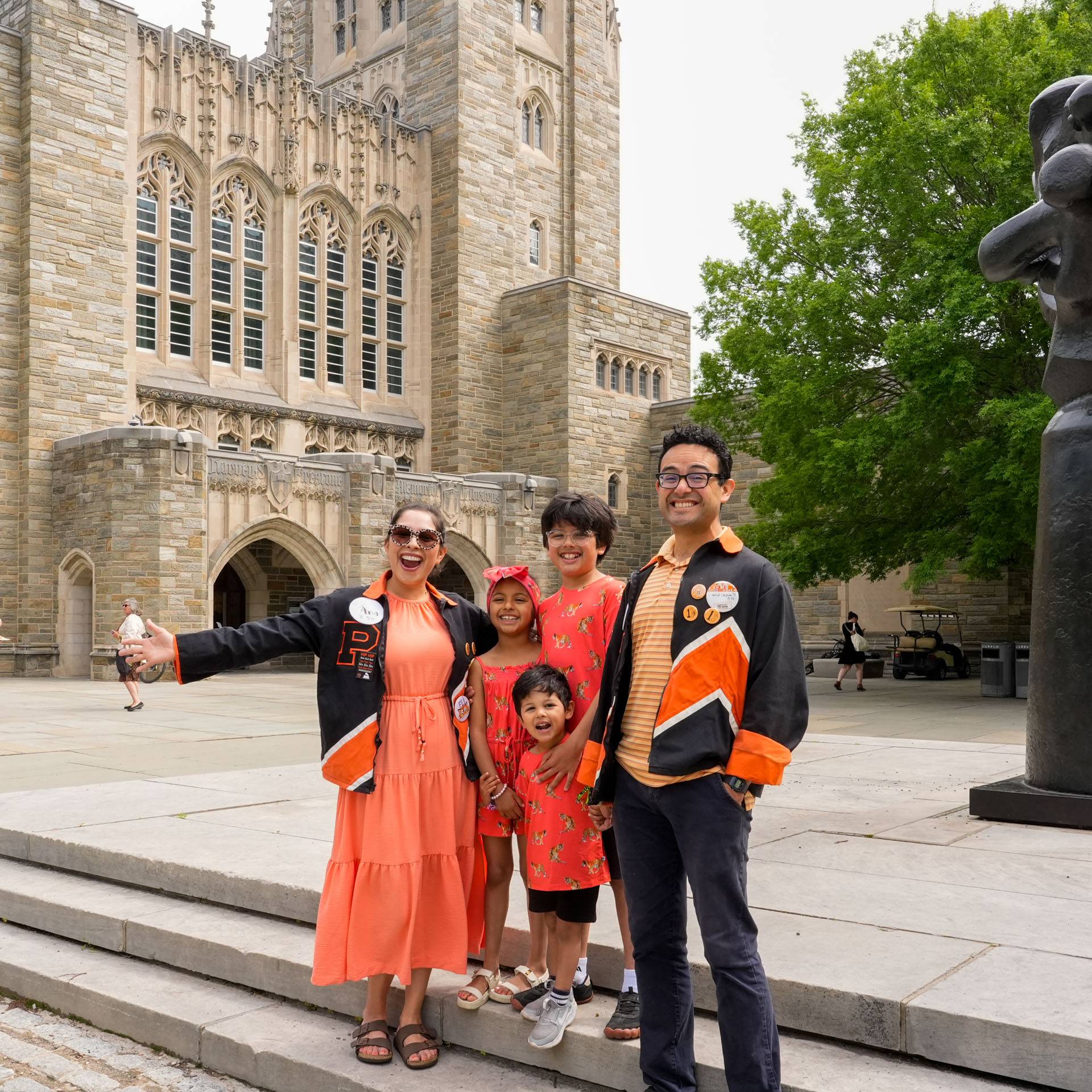 The Leyva family smile at Firestone Plaza