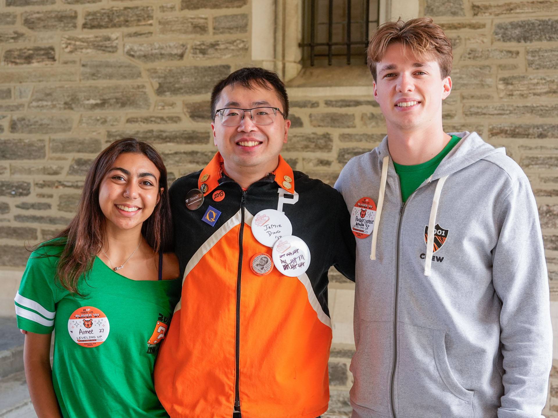 Jamie Ding stands with Princeton students