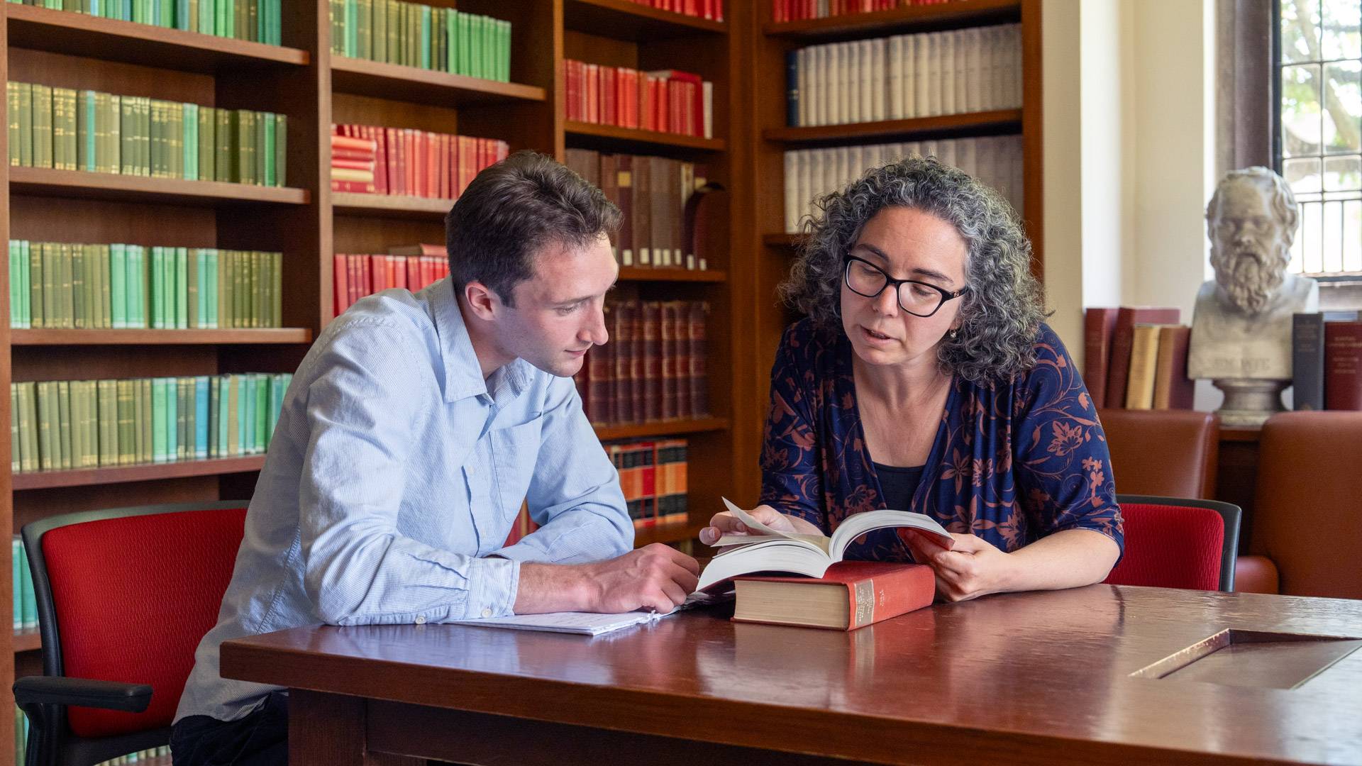 Gabriel Duchovny and his senior thesis adviser Yelena Baraz
