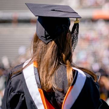 the back of a commencement hat