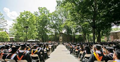 Seniors seated at Commencement