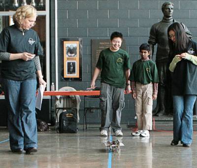 Testing cars at the Science Olympiad
