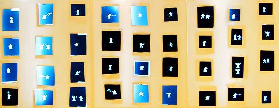 Silhouettes on a lightbox