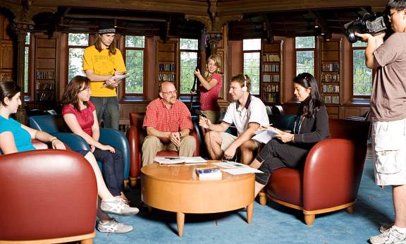 filming in Chancellor Green