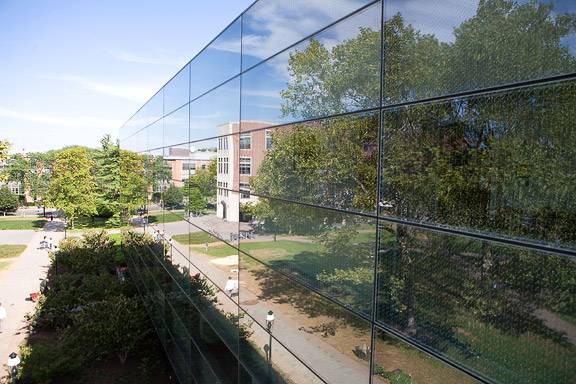 Reflection on building facade