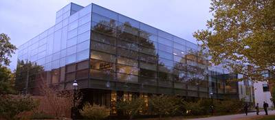 Sherrerd Hall at dusk