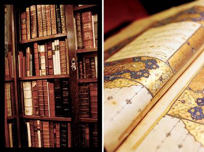 Library shelving and Koran