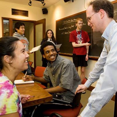 Professor Katz with the linguistics group