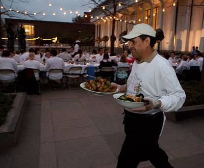 White Dinner serving