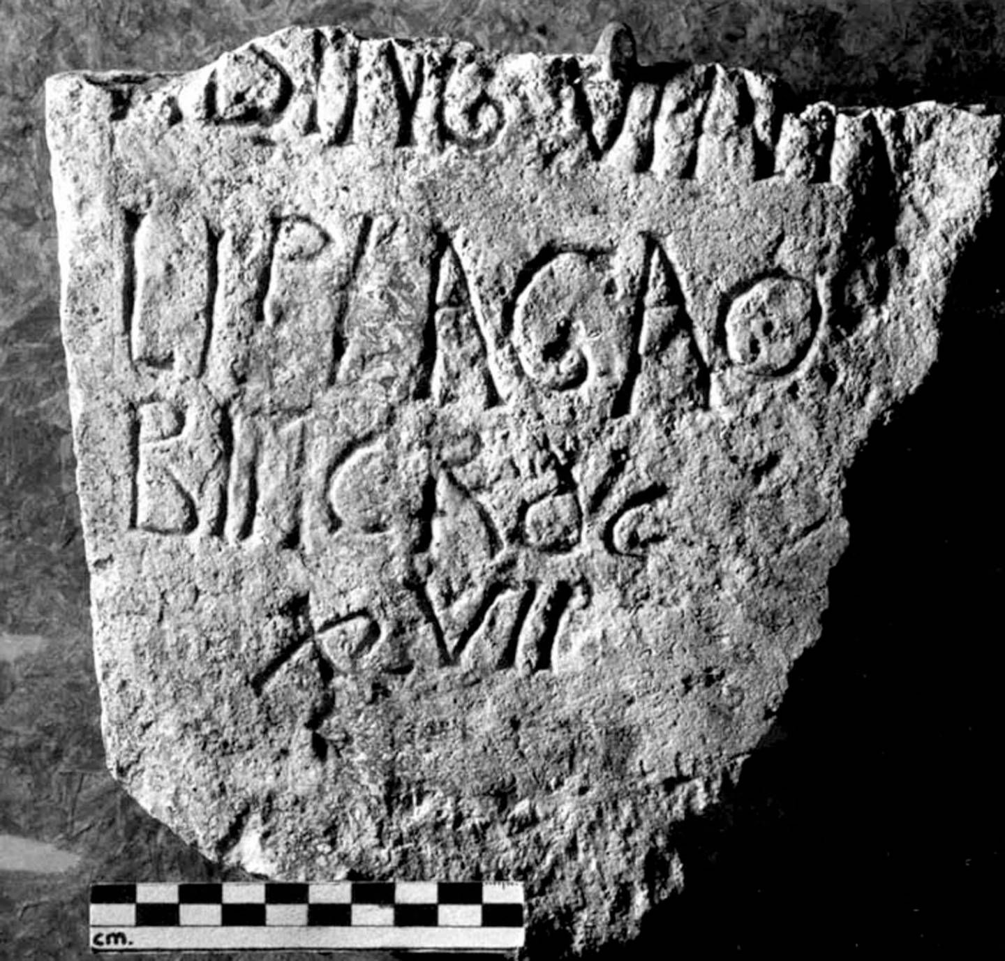 Gravestone with engraved text