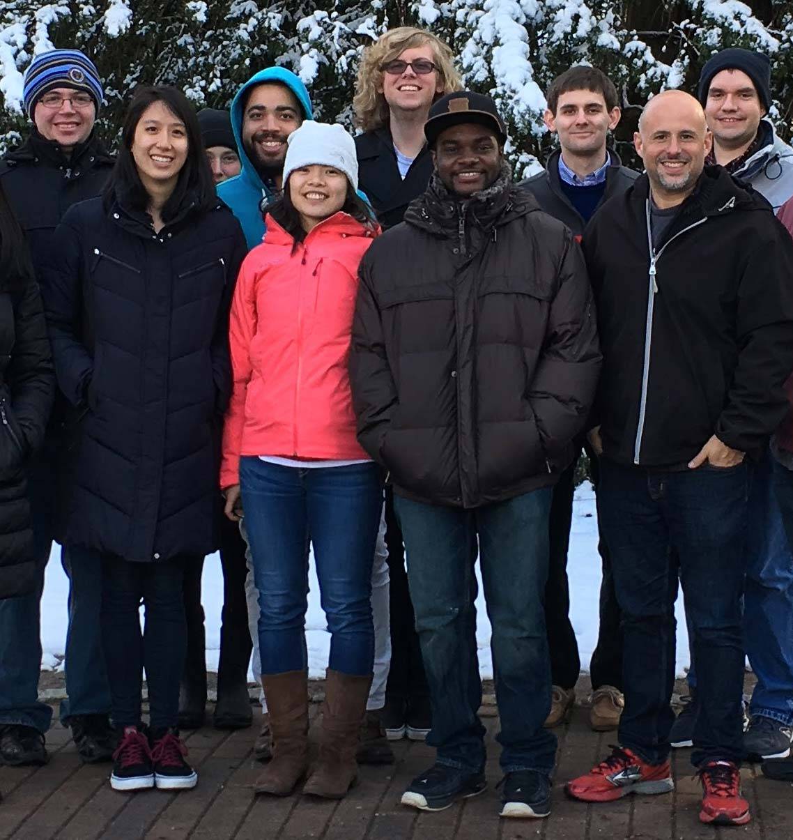 members of the Gitai lab pose together