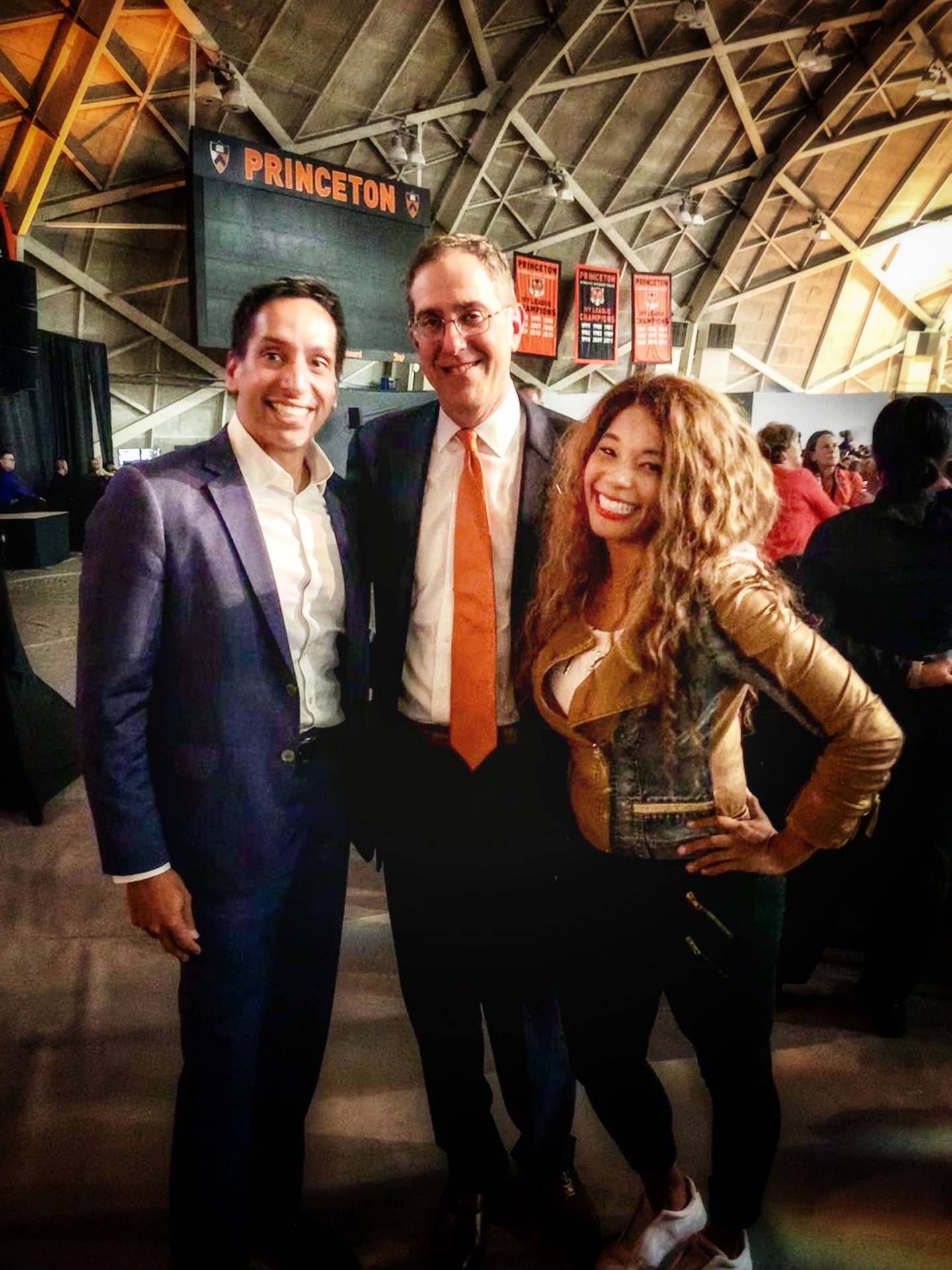 Jones and Feliciano with Eisgruber