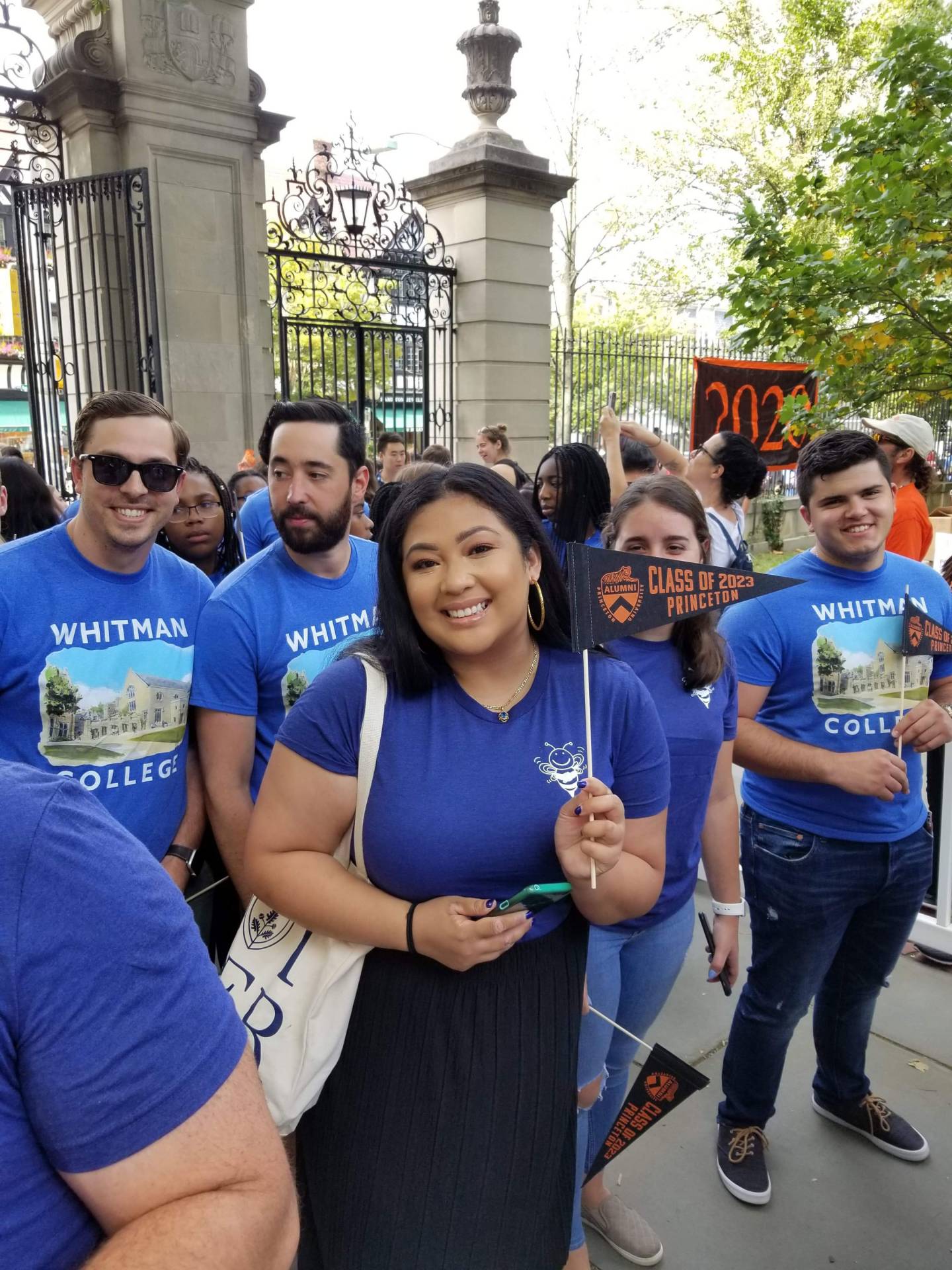 Clariza Macaspac walking through Fitzrandolph Gates