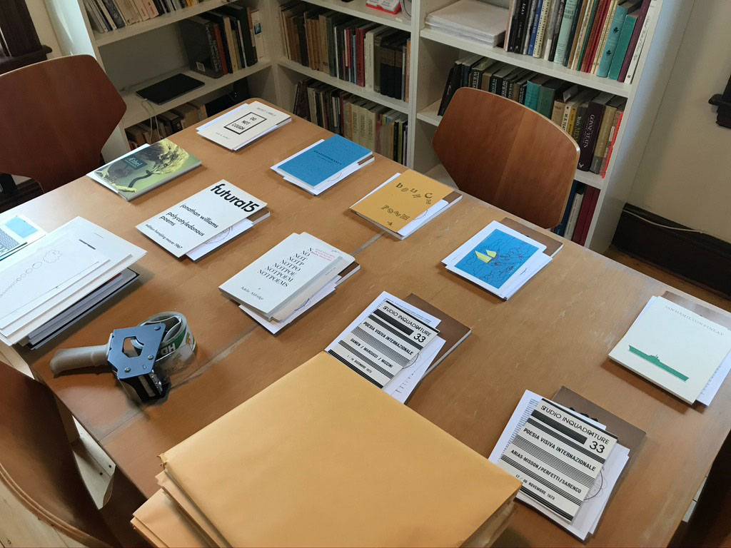 Materials organized in stacks to be sent