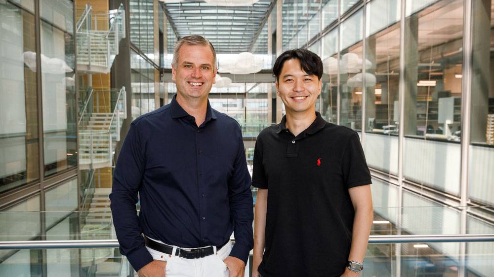 Paul Chirik and Yoonsu Park in the Frick Chemistry Building