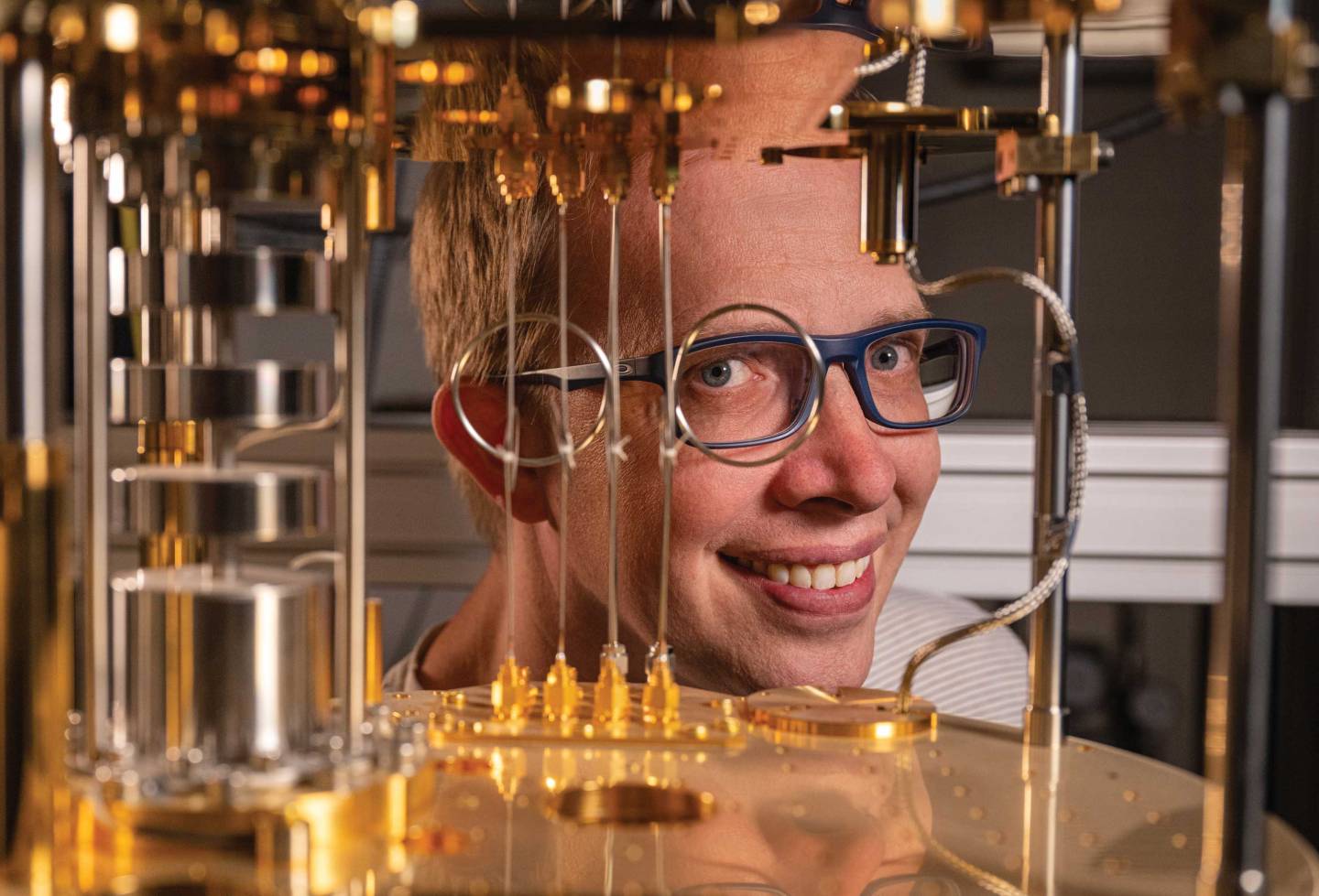 Andrew Houck looks through a quantum computer