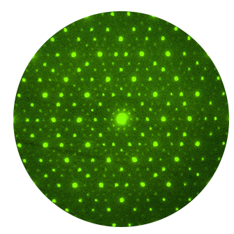 This electron diffraction pattern, collected with an IAC transmission electron microscope along the 10-fold axis, revealed the characteristic signature of a decagonal quasicrystal, a material believed for centuries to be impossible.