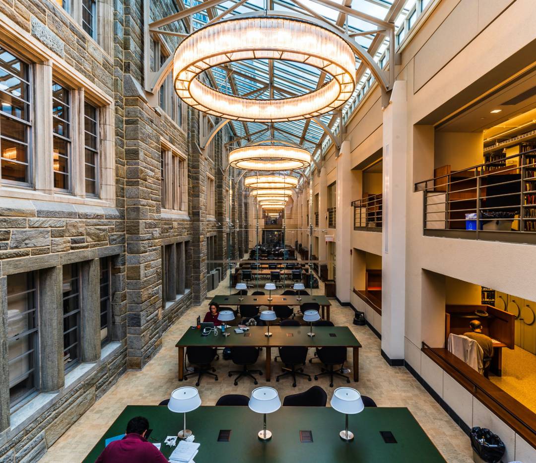 Library study area from above