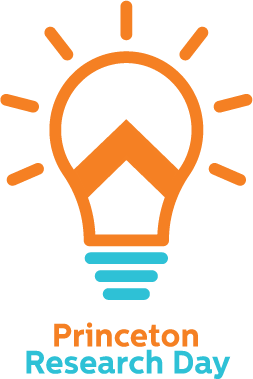 logo with a lightbulb and chevron, "Princeton Research Day"