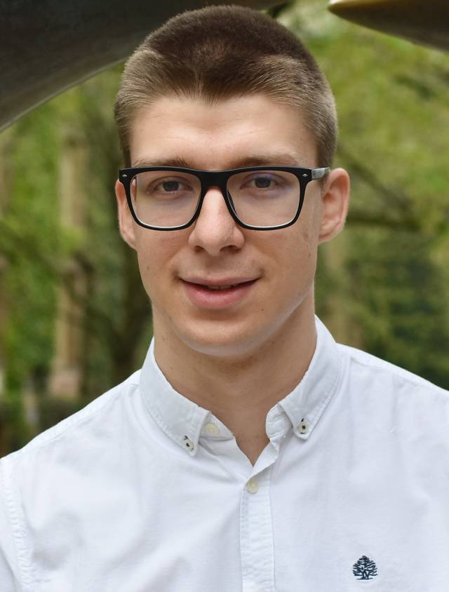 Aleksa Milojević smiling